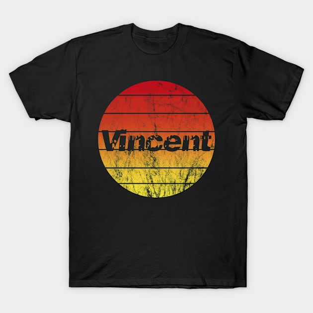 Name Vincent in the sunset vintage sun T-Shirt by BK55